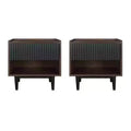Set of 2 Duane Modern Ribbed Nightstand with Drawer - Manhattan Comfort