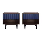 Set di 2 comodini a coste moderni Duane con cassetto - Manhattan Comfort