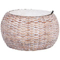 Klarysa Wood And Rattan Coffee Table - Natural White Wash - Safavieh