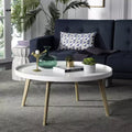 Tavolino rotondo Sage - Bianco/Rovere - Safavieh