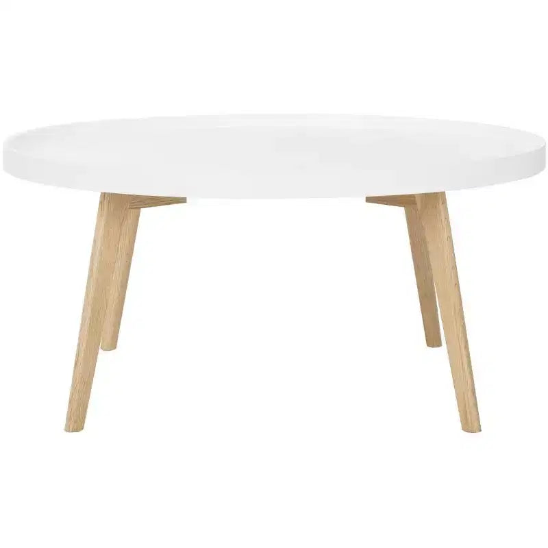 Tavolino rotondo Sage - Bianco/Rovere - Safavieh