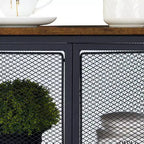 Scaffale ad angolo, mensole a 3 ripiani con anta protettiva e struttura in metallo per piccoli spazi