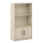 Furinno 3 ripiani libreria decorativa libreria aperta espositore con 2 cubi e 2 ante armadietto, pino metropolitano