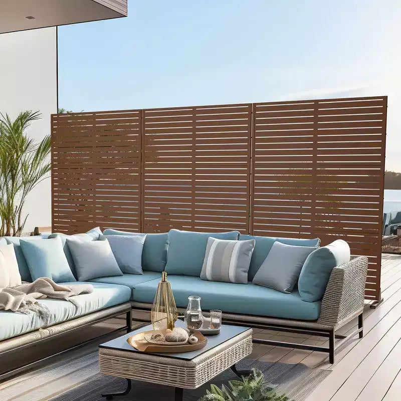 Schermo per la privacy in metallo da esterno 72"H x 47"W – Pannello recinzione autoportante per patio