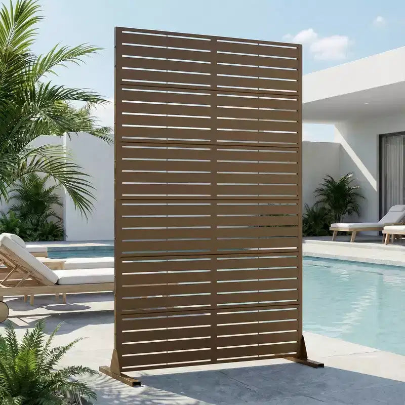 Schermo per la privacy in metallo da esterno 72"H x 47"W – Pannello recinzione autoportante per patio