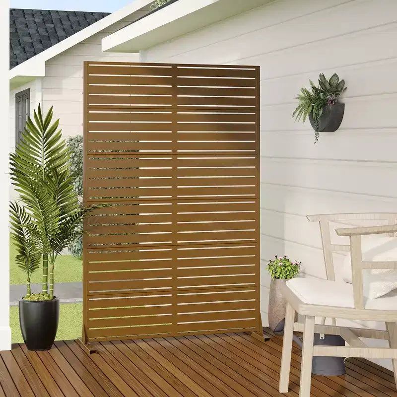 Schermo per la privacy in metallo da esterno 72"H x 47"W – Pannello recinzione autoportante per patio