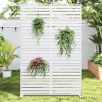 Schermo per la privacy in metallo da esterno 72"H x 47"W – Pannello recinzione autoportante per patio
