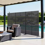 Schermo per la privacy in metallo da esterno 72"H x 47"W – Pannello recinzione autoportante per patio