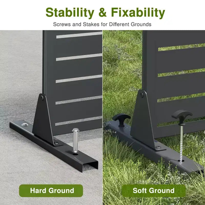Schermo per la privacy in metallo da esterno 72"H x 47"W – Pannello recinzione autoportante per patio