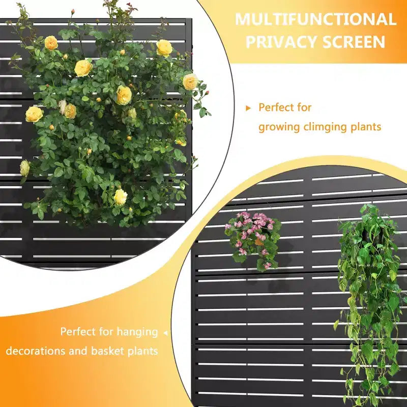 Schermo per la privacy in metallo da esterno 72"H x 47"W – Pannello recinzione autoportante per patio