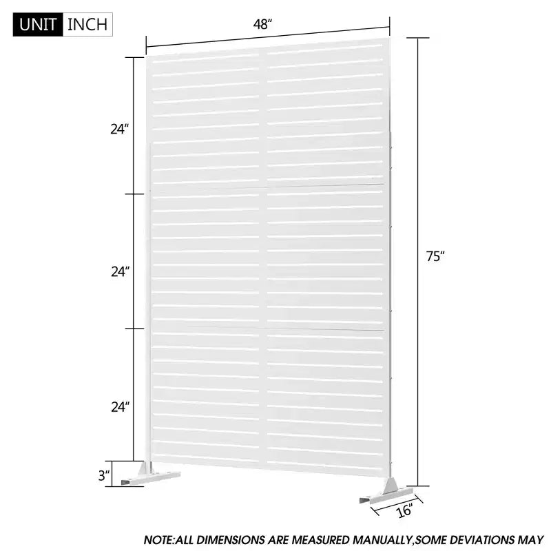 Schermo per la privacy in metallo da esterno 72"H x 47"W – Pannello recinzione autoportante per patio