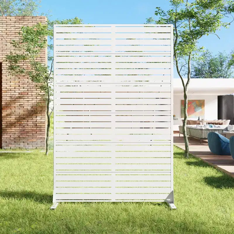 Schermo per la privacy in metallo da esterno 72"H x 47"W – Pannello recinzione autoportante per patio