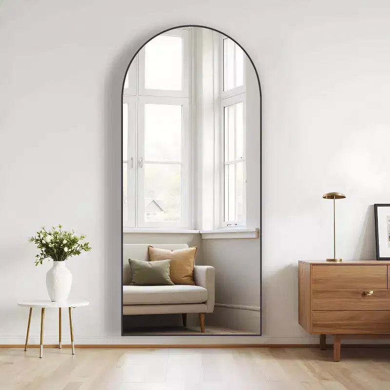 Specchio a tutta altezza con cornice in metallo – Decorativo da parete e da terra