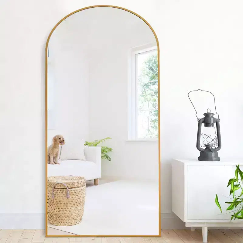 Specchio a tutta altezza con cornice in metallo – Decorativo da parete e da terra