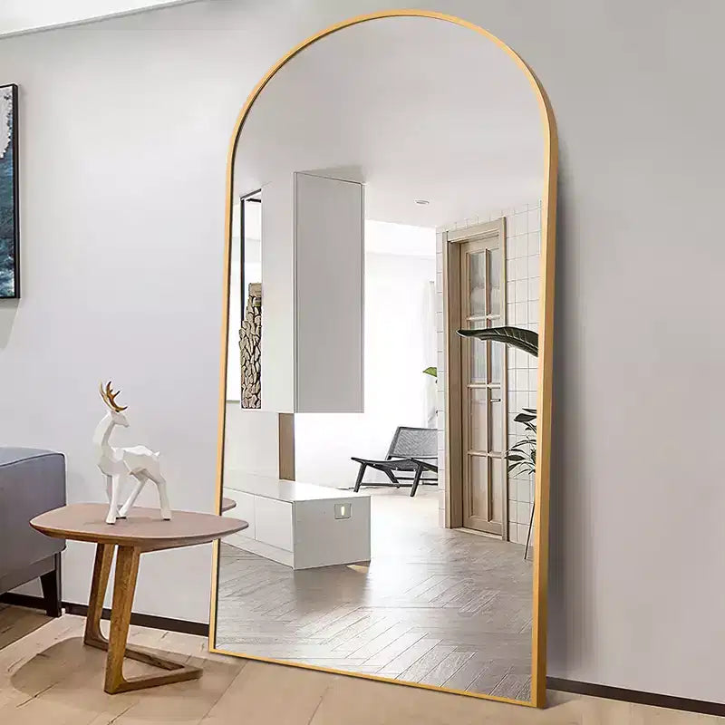 Specchio a tutta altezza con cornice in metallo – Decorativo da parete e da terra