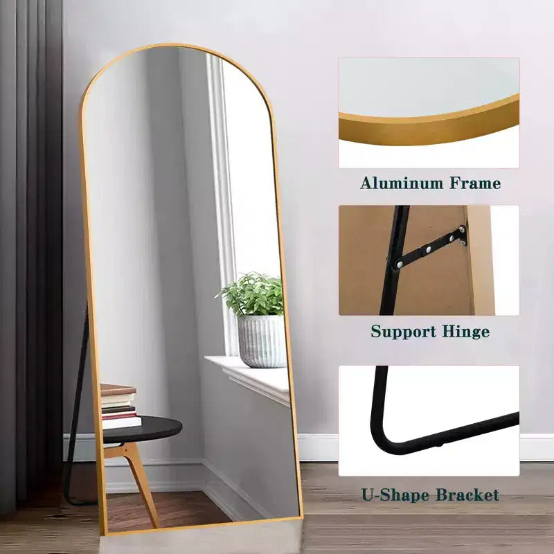 Specchio a tutta altezza con cornice in metallo – Decorativo da parete e da terra